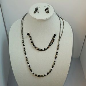 Silver and Gold Double Chain Necklace - Hand Made